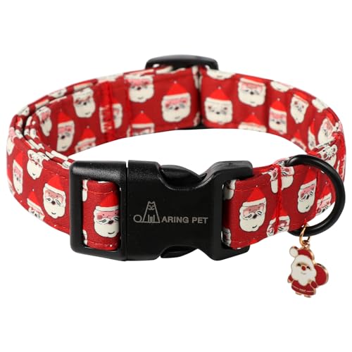 ARING PET Weihnachts-Hundehalsband, rot, Weihnachtsmann-Hundehalsband, verstellbar, mit Schnellverschluss-Schnalle, für Mädchen und Jungen von ARING PET