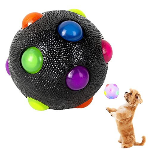 ARIOU Blinkender Ball Hundespielzeug,leuchtender quietschender Hundeball mit Ausbuchtung - Elastisches Haustier-Apportierspielzeug, langlebiges Beißspielzeug für kleine, mittlere und große Hunde von ARIOU