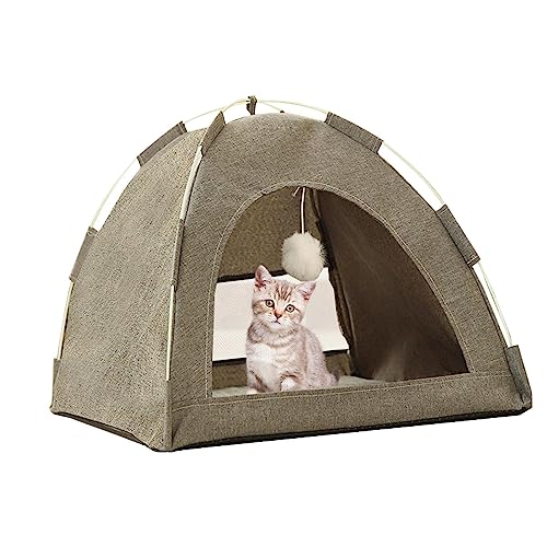 ARIOU Haustierzelt, Katzenhaus Tragbares Haustierzeltnest Haustier Tipi Zelt Betten Haustier Zelt Haus Abnehmbares Camping Haustierhaus Indoor Hundehaus Rutschfestes Weiches Pad Haus für Welpen & von ARIOU