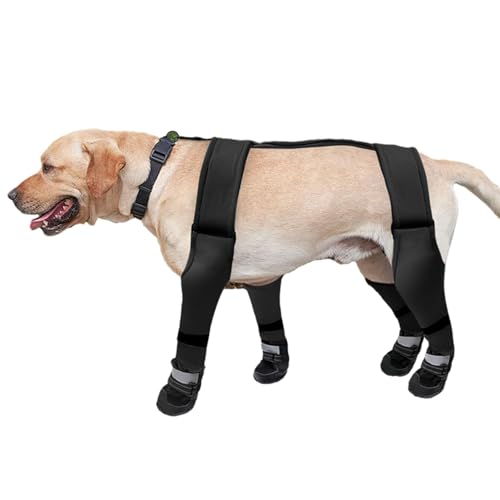 ARIOU Suspender Hundestiefel, wasserdichte Pfotenschutz, weiche Welpenschuhe, Hundestiefel, Leggings, rutschfeste Hunde-Winterschuhe, verstellbare Stiefel für Hundepfoten, schützt vor heißem, kaltem von ARIOU