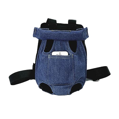 ARIOU Verstellbarer Tragerucksack, 300 g, Denimblau, Haustier-Front-Rucksäcke, atmungsaktive Haustier-Tragetasche, Rucksack für Radfahren, Wandern und Camping von ARIOU