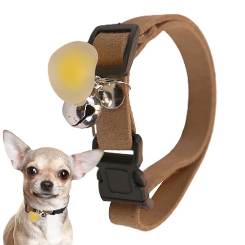 Basic Hundehalsbänder, Haustierhalsband mit Plüsch-Herz-Anhänger und klingender Glocke, bunte Haustierhalsbänder, koreanischer Samt, klassische Schnalle, leichtes Katzenhalsband, verstellbares von ARIOU