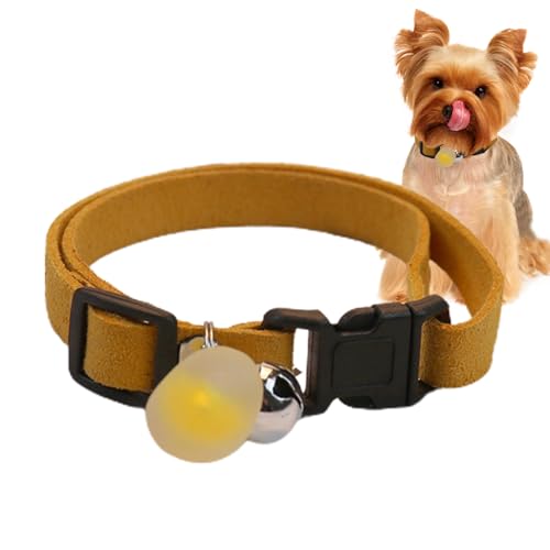 Basic Hundehalsbänder, Haustierhalsband mit Plüsch-Herz-Anhänger und klingender Glocke, bunte Haustierhalsbänder, koreanischer Samt, klassische Schnalle, leichtes Katzenhalsband, verstellbares von ARIOU