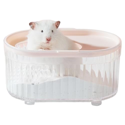 Hamster-Badezimmer, tragbare transparente Sand-Badebox, ovale Haustier-Badewanne, wiederverwendbarer multifunktionaler Sandbadbehälter, mehrfarbig, kleines Haustier-Badezimmer für Zwerghamster, von ARIOU