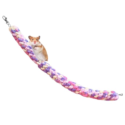 Haustier-Kletterseil – Sugar Glider Kletterspielzeug | Rosa Violettes Kletterseil Für Kleine Haustiere | Hängendes Sugar Glider Spielzeug | Enrichment Toys Schaukelspielzeug Aus Baumwollseil | Käfigzu von ARIOU