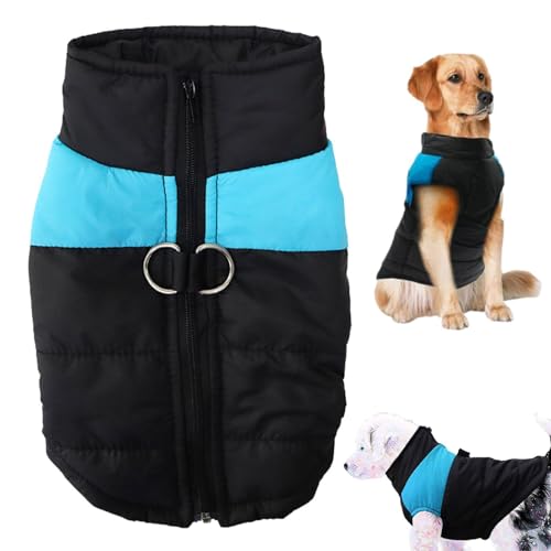 Haustier-Skianzug, Winterweste, wasserdichte Hundeweste, winddichte Polyesterjacke, dicker, warmer Mantel, Weste, Haustierkleidung für Welpen, kleine, mittelgroße und große Hunde, mit Zugang zu Leinen von ARIOU