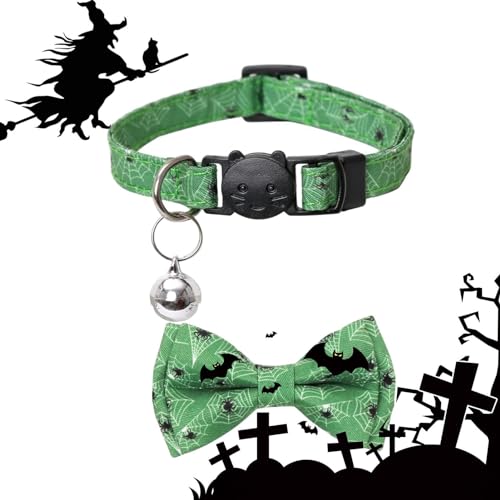 Hundehalsband – Halloween-Hundehalsband, leuchtendes Hundehalsband, verstellbare Hundehalsbänder mit abnehmbarer Fliege, Hundebekleidungszubehör für Fotografie, Hochzeit, Zuhause, Spazierengehen, von ARIOU