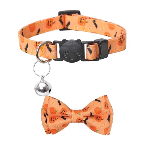 Hundehalsband – Halloween-Hundehalsband, leuchtendes Hundehalsband, verstellbare Hundehalsbänder mit abnehmbarer Fliege, Hundebekleidungszubehör für Fotografie, Hochzeit, Zuhause, Spazierengehen, von ARIOU