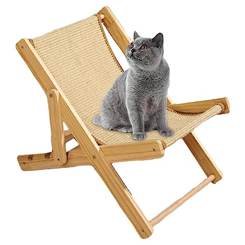 Katzen-Hängematte, Haustier-Holz-Schaukelstuhl, Katzen-Hängematten-Bett, 2-in-1-Stuhl und Hängematte, verstellbare Katzenliege, erhöhter Griff, 10 kg, Katzen erhöhtes Schaukelbett, Hängemattenstuhl von ARIOU