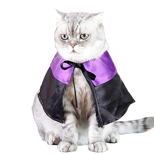 Katzen-Hexenkostüm, lila Hexe Haustierkostüm, Zauberer Hundekostüme, kreatives süßes Halloween-Katzenkostüm, witziges Hut-Design, Halloween-Kostüm, Cosplay, Haustierkleidung für kleine Hunde, Katzen von ARIOU