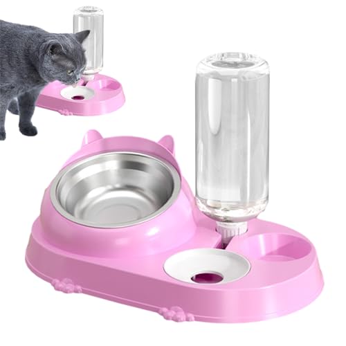 Katzenfutterschale, Katzenfutter, Wassernapf, automatischer Katzennapf, Wasserspender, rutschfest, Futternapf, abnehmbarer Spritzschutz, Haustierbedarf für Haustierbesitzer, Häuser, Tierhandlungen, von ARIOU