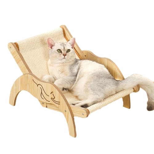 Katzenkratzer - Katze Sisal Stuhl - Katze Strandkorb Hängematte - Verstellbare Liege mit Sisalkratzer - Sisal-Pad Katzenliege - Gemütliche Matte für alle Jahreszeiten, Katzenstrandkorb für kleine bis von ARIOU