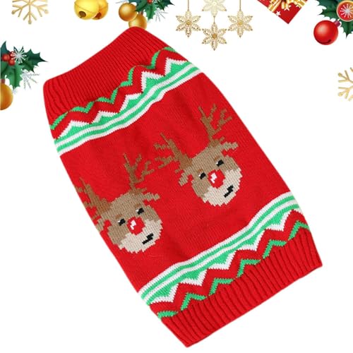 Weihnachtliche Hundekleidung – Weihnachtliche Haustierkleidung, Haustier-Weihnachtskostüm, Hunde-Weihnachtspullover, weich, warme Hunde-Shirts, , gestricktes Hundetuch, Haustierzubehör für von ARIOU