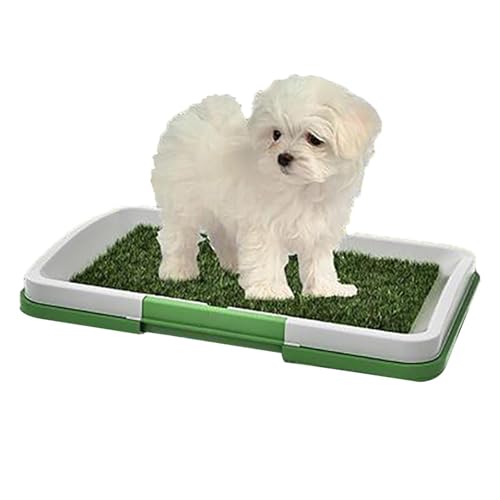 Welpentöpfchen-Grasmatte, Hundegras-Pad mit Tablett, Indoor-Rasen-Töpfchen, Grasunterlage für Hunde, spritzwassergeschützt, wiederverwendbar, dreilagiges Design, Gras-Pads, mit Tablett, waschbar, von ARIOU