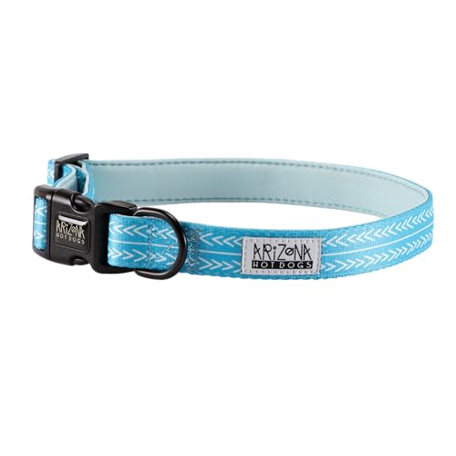 Halsband Nylon mit Neopren | Arizona Hotdogs Hundehalsband Bubble Gum Blau | L von ARIZONA HOT DOGS