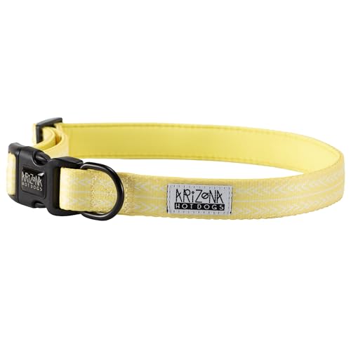 Halsband Nylon mit Neopren | Arizona Hotdogs Hundehalsband Lemon Gelb | L von ARIZONA HOT DOGS