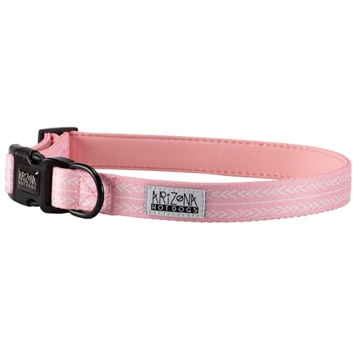 Halsband Nylon mit Neopren | Arizona Hotdogs Hundehalsband Marshmallow Rosa | L von ARIZONA HOT DOGS