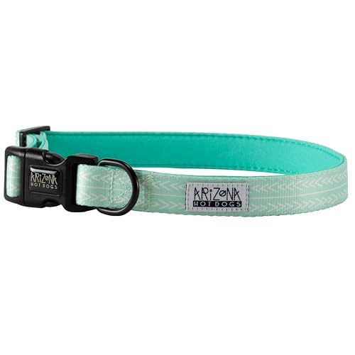 Halsband Nylon mit Neopren | Arizona Hotdogs Hundehalsband Mint Grün | L von ARIZONA HOT DOGS