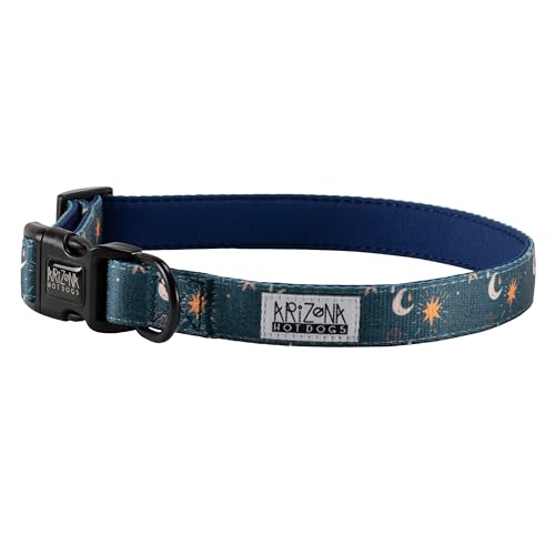 Halsband Nylon mit Neopren | Arizona Hotdogs Hundehalsband Moonlight Dunkelblau | L von ARIZONA HOT DOGS