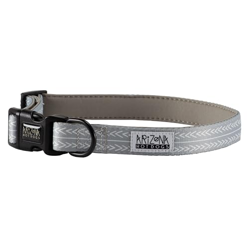 Halsband Nylon mit Neopren | Arizona Hotdogs Hundehalsband Réglisse Grau | L von ARIZONA HOT DOGS