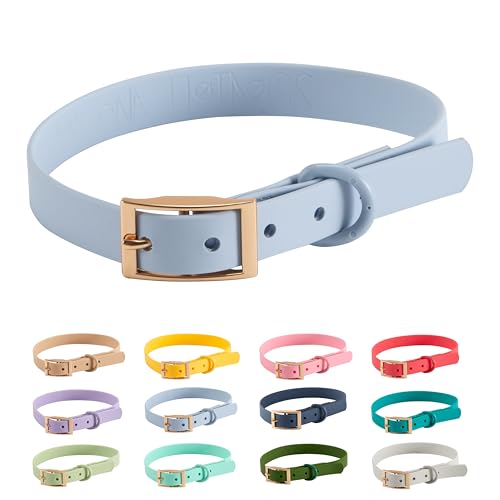 Halsband PVC Wasserabweisend |Arizona Hotdogs Hundehalsband Virgo | Pastellblau | 23-31 cm S von ARIZONA HOT DOGS