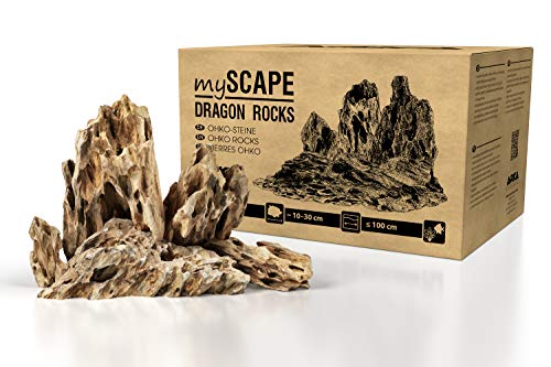 ARKA mySCAPE-Rocks Dragon - 10kg Mix - Drachenstein - Natur Aquarium Steine für einzigartige Aquascapes im Süßwasser Aquarium & Aufbauten in jedem Terrarium - Ca. 10-30 cm von ARKA Aquatics