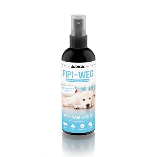 ARKA PIPI-Weg Hund - 100 ml - Effektiver Flecken- und Geruchsentferner, beseitigt Hundeurin, KOT, Erbrochenes & Speichel auf Teppichen und Polstern nachhaltig. von ARKA