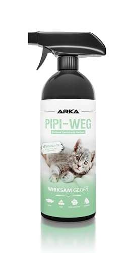 ARKA Pipi-Weg Katze - 750 ml - Effektiver Flecken- und Geruchsentferner, beseitigt Katzenurin, Kot, Erbrochenes & Speichel auf Teppichen und Polstern nachhaltig. von ARKA