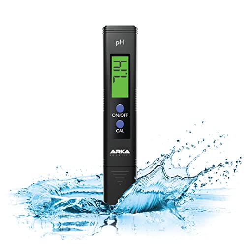 ARKA myAQUA pH-Messgerät für Wasser - Vorkalibriert, inkl. Kalibrierpulver, misst präzise den pH-Wert in Aquarien, Pools, Teichen & mehr, für optimale Wasserqualität von ARKA