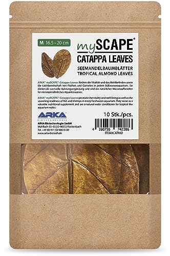 ARKA mySCAPE-CATAPPA Leaves - 16-20cm / 10 Stück - Natürlicher Wasseraufbereiter aus Seemandelbaumblättern für Süßwasseraquarien, verbessert Gesundheit von Fischen & Garnelen von ARKA