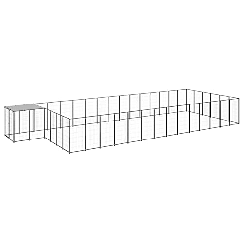 ARKEM Hundezwinger Schwarz 26,62 m² Stahl Welpenlaufstall Freilaufgehege Dog Crate Indoor von ARKEM