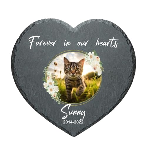 ARLTTH Benutzerdefinierte Katze Memorial Steine,personalisierte Haustier Memorial Steine,Katze Memorial Geschenke für Verlust der Katze,Geschenke für Katzenliebhaber (Herz-2) von ARLTTH