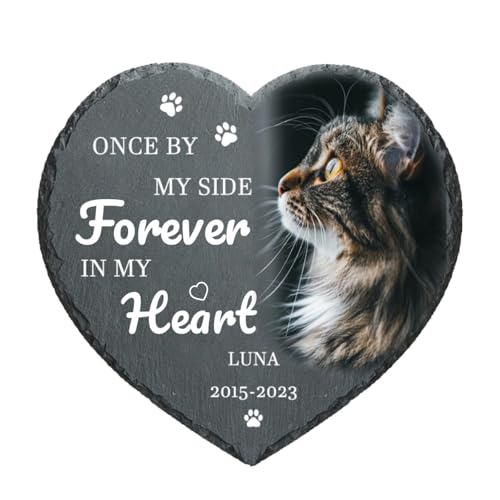 ARLTTH Benutzerdefinierte Katze Memorial Steine,personalisierte Haustier Memorial Steine,Katze Memorial Geschenke für Verlust der Katze,Geschenke für Katzenliebhaber (Herz-3) von ARLTTH