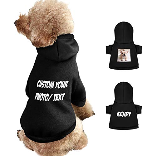 Hunde-Kapuzenpullover, personalisierbar, mit Foto und Text, weicher Pullover mit Hut von ARLTTH