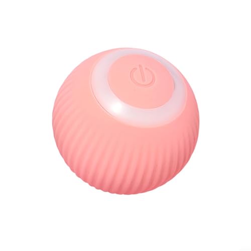 Interaktives Katzenballspielzeug, automatischer Katzenball, mit integriertem LED-Licht, selbstdrehender Ball, wiederaufladbar über USB (Rosa) von ARMYJY