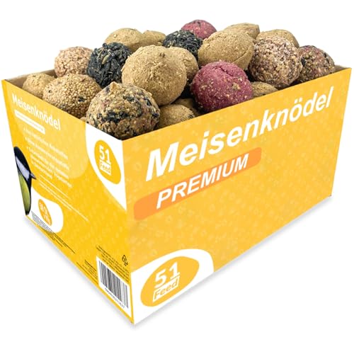 Meisenknödel ohne Netz |Mix Vogelknödel für Wildvögel| Wildvogelfutter 50St.| Premium Ganzjahresfutter| Körnerkugel für alle Vogelarten| Fettfutterrg von ARPON