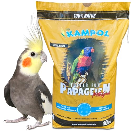 ARPON Papageienfutter | Mischung für mittelgroßen Papageien | Saatenmischung für Papageien | Vogelfutter für mittlere Papageien | Körnermischung 10kg | Reich Vitaminquell von ARPON