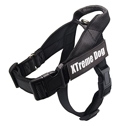 ARQUIVET Xtreme Dog Classic Hundegeschirr, Schwarz, Größe XXL/82-110 cm, verstellbar, ergonomisch und robust, inklusive Griff am Oberteil von Arquivet