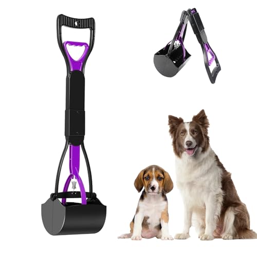 ARROMI Pooper Scooper, Pooper Scooper Scooper Long Handle Portable Pet Pooper Scooper for Dogs and Cats, Foldable Dog Poop Scooper for Grass with Long Handle Dog Poop Waste Pick Up Rake (Purple) von ARROMI