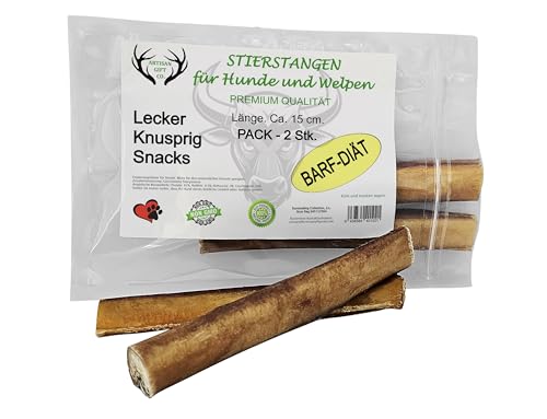 ARTISAN GIFT CO Dorrfleisch Hund Leckereien – 100% Trockenfleisch für Hunde und welpen, Geeignet für die Barf-Diät (60 g, Bullensticks 15cm) von ARTISAN GIFT CO