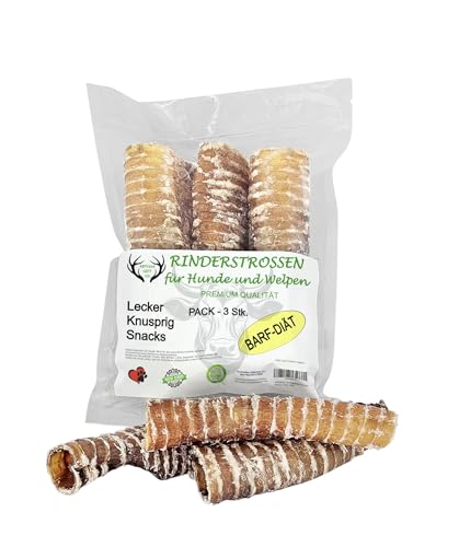 ARTISAN GIFT CO Dorrfleisch Hund Leckereien – 100% Trockenfleisch für Hunde und welpen, Geeignet für die Barf-Diät - Rinderstrossen (125 g, Rinderluftröhren) von ARTISAN GIFT CO