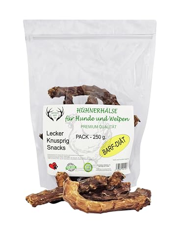 ARTISAN GIFT CO Dorrfleisch Hund Leckereien – 100% Trockenfleisch für Hunde und welpen, Geeignet für die Barf-Diät, Hühnerhälse Getrocknete - Packung mit 250 g. von ARTISAN GIFT CO