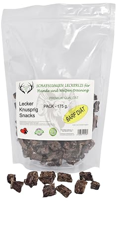 ARTISAN GIFT CO Natürliche Trainingsleckerlis für Hunde - 100% leckerlies getrocknetes Fleisch, geeignet für die Barf-Diät (175 g, LammLungen) von ARTISAN GIFT CO