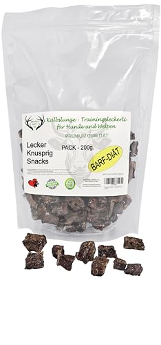 ARTISAN GIFT CO Natürliche Trainingsleckerlis für Hunde - 100% leckerlies getrocknetes Fleisch, geeignet für die Barf-Diät (200 g, Rinderlunge) von ARTISAN GIFT CO