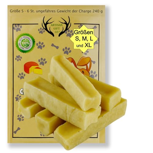 ARTISAN GIFT CO Kaustab aus Harkäse für Hunde und Welpen/Himalaya (Yak) Knochen / 100% natürlicher - Gewicht der Charge 240g. (6 stück (1er Pack), S) von ARTISAN GIFT CO