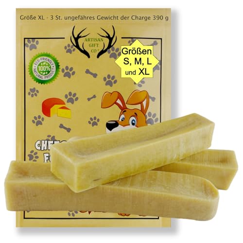 ARTISAN GIFT CO Kaustab aus Harkäse für Hunde und Welpen/Himalaya (Yak) Knochen / 100% natürlicher - Gewicht der Charge 375g. (3 stück (1er Pack), XL) von ARTISAN GIFT CO