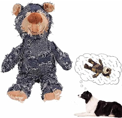 ARTSIM Extremebear Hundebegleiter für schwere Kauer, Extreme Bear Hundespielzeug Große Hunde, Hund Stofftiere Kauspielzeug, Quietschendes Hundespielzeug (L,Blau) von ARTSIM