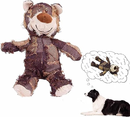 ARTSIM Extremebear Hundebegleiter für schwere Kauer, Extreme Bear Hundespielzeug Große Hunde, Hund Stofftiere Kauspielzeug, Quietschendes Hundespielzeug (L,Lila) von ARTSIM