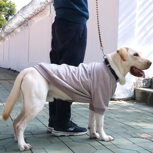 ARUNNERS Extra große Hundejacken, Kleidung, Pullover mit Kragenring, für Labrador, Rottweiler, Deutsche Dogge, Grau, 5XL von ARUNNERS