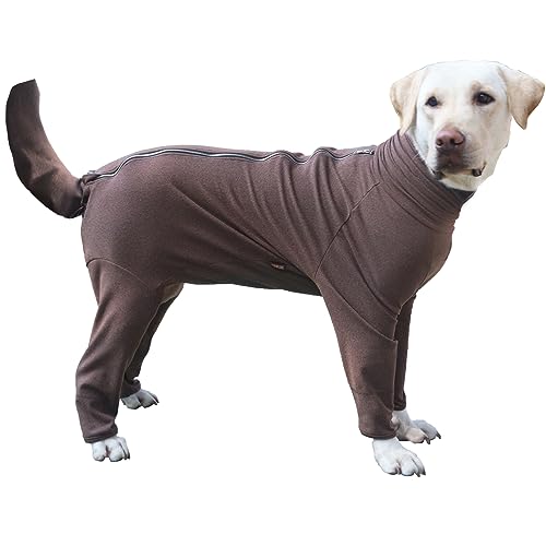 ARUNNERS Extra großer Hunde-Schlafanzug, Bodysuit, Ganzkörperabdeckung, Einteiler, Kleidung, Angst, beruhigend, Chirurgie, Genesungsanzug für Deutsche Dogge, Braun, Größe 6XL von ARUNNERS